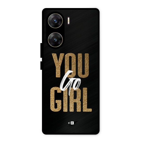 Confident Girl Metal Back Case for Vivo V29e