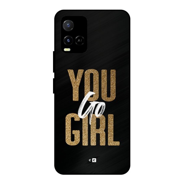 Confident Girl Metal Back Case for Vivo Y21