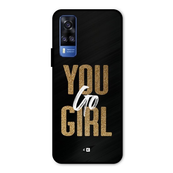 Confident Girl Metal Back Case for Vivo Y31