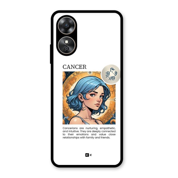 Connected Cancer Glass Back Case for Oppo A17