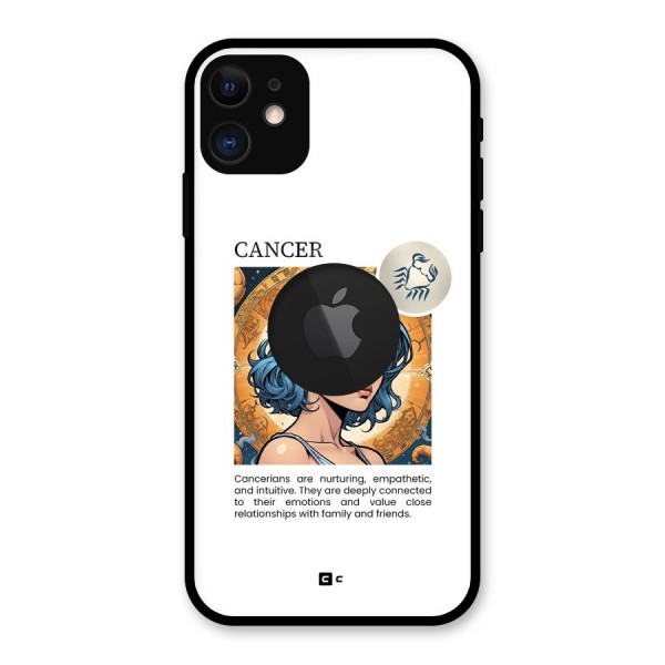 Connected Cancer Glass Back Case for iPhone 11 Logo Cut