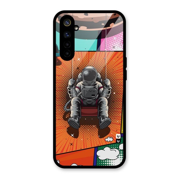 Cool Astraunaut Comic Swing Glass Back Case for Realme 6