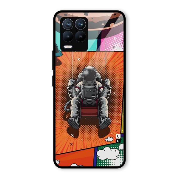 Cool Astraunaut Comic Swing Glass Back Case for Realme 8