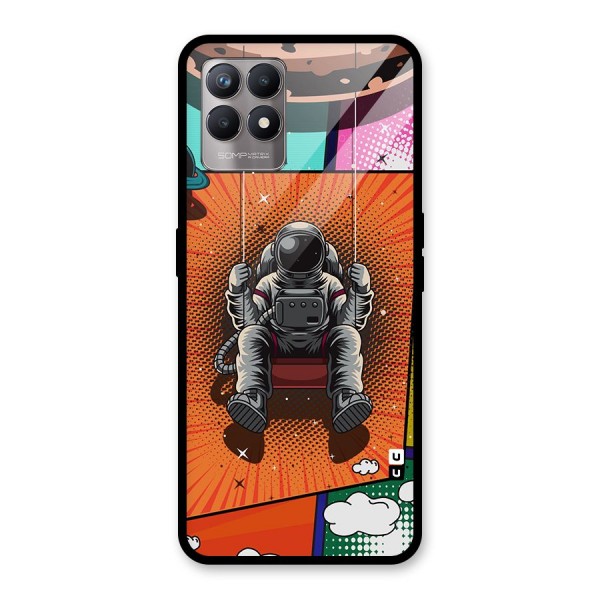 Cool Astraunaut Comic Swing Glass Back Case for Realme 8i