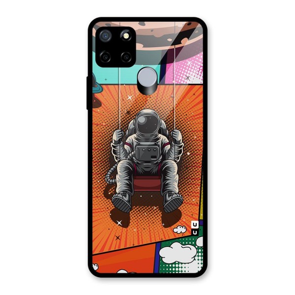 Cool Astraunaut Comic Swing Glass Back Case for Realme C12