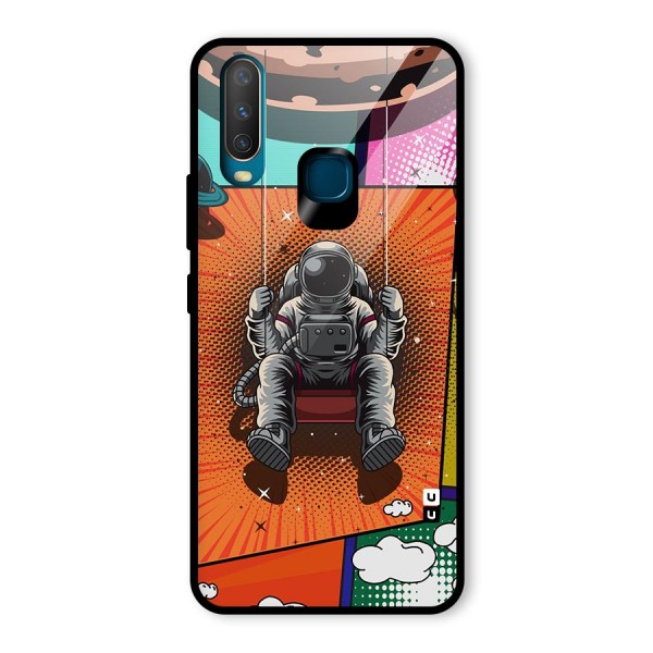 Cool Astraunaut Comic Swing Glass Back Case for Vivo Y12