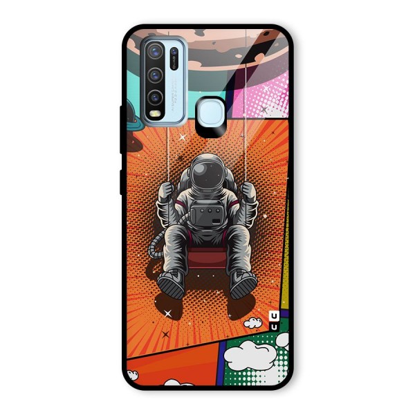 Cool Astraunaut Comic Swing Glass Back Case for Vivo Y30