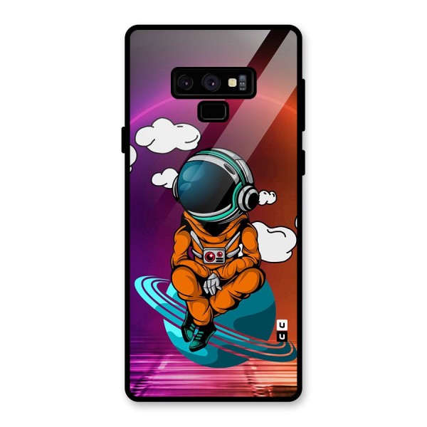 Cool Astraunaut Relaxing Glass Back Case for Galaxy Note 9