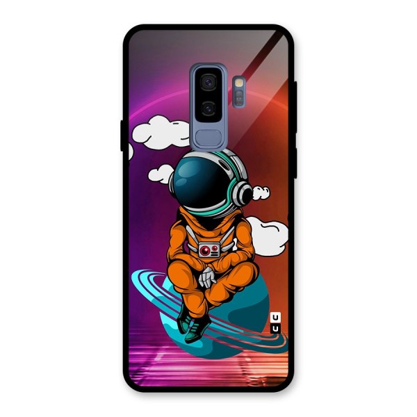 Cool Astraunaut Relaxing Glass Back Case for Galaxy S9 Plus