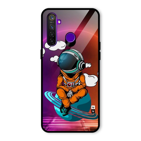 Cool Astraunaut Relaxing Glass Back Case for Realme 5 Pro