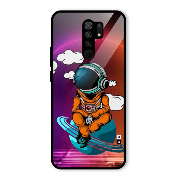 Cool Astraunaut Relaxing Glass Back Case for Redmi 9 Prime