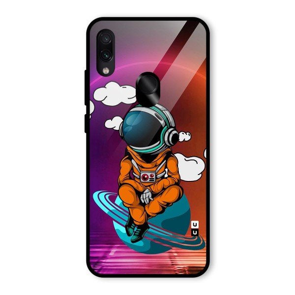 Cool Astraunaut Relaxing Glass Back Case for Redmi Note 7