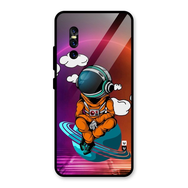 Cool Astraunaut Relaxing Glass Back Case for Vivo V15 Pro