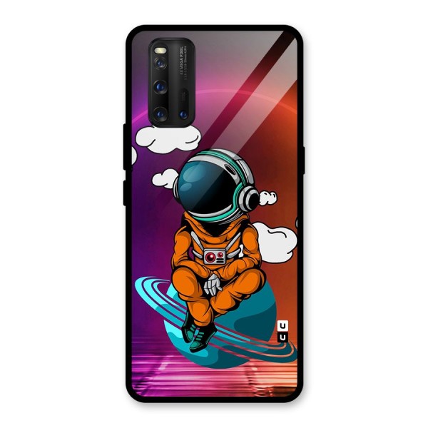 Cool Astraunaut Relaxing Glass Back Case for Vivo iQOO 3