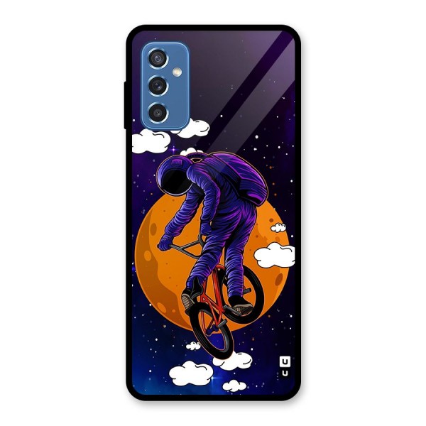 Cool Astro Cyclist Glass Back Case for Galaxy M52 5G
