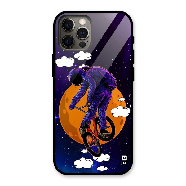 Cool Astro Cyclist Glass Back Case for iPhone 12 Pro