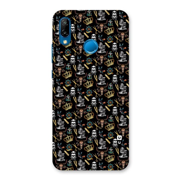 Cool Barber Pattern Back Case for Huawei P20 Lite