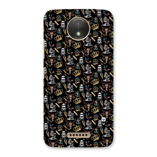 Cool Barber Pattern Back Case for Moto C Plus