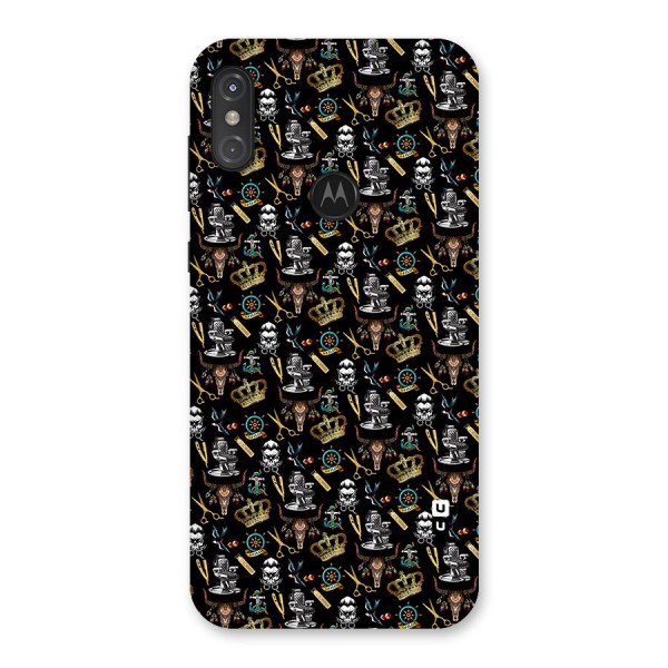 Cool Barber Pattern Back Case for Motorola One Power