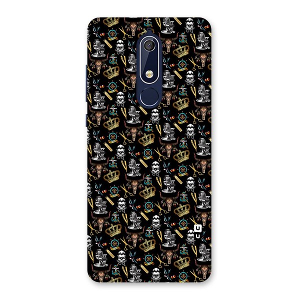 Cool Barber Pattern Back Case for Nokia 5.1