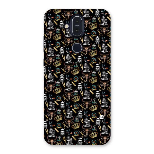 Cool Barber Pattern Back Case for Nokia 8.1