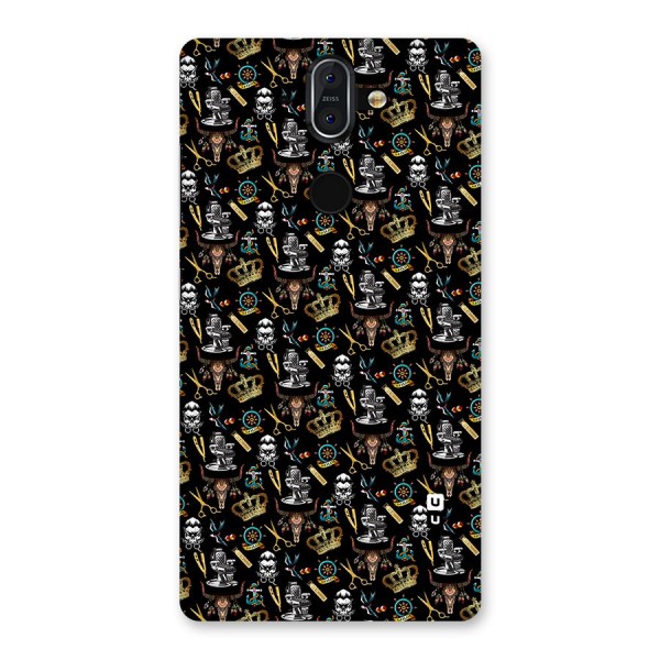 Cool Barber Pattern Back Case for Nokia 8 Sirocco