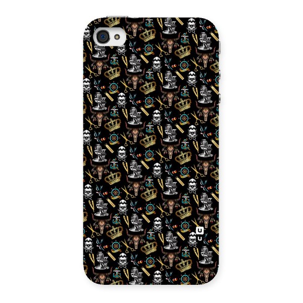 Cool Barber Pattern Back Case for iPhone 4 4s