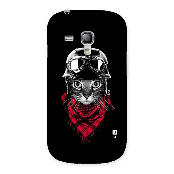 Cool Biker Cat Back Case for Galaxy S3 Mini