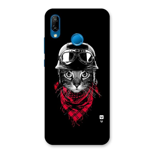 Cool Biker Cat Back Case for Huawei P20 Lite