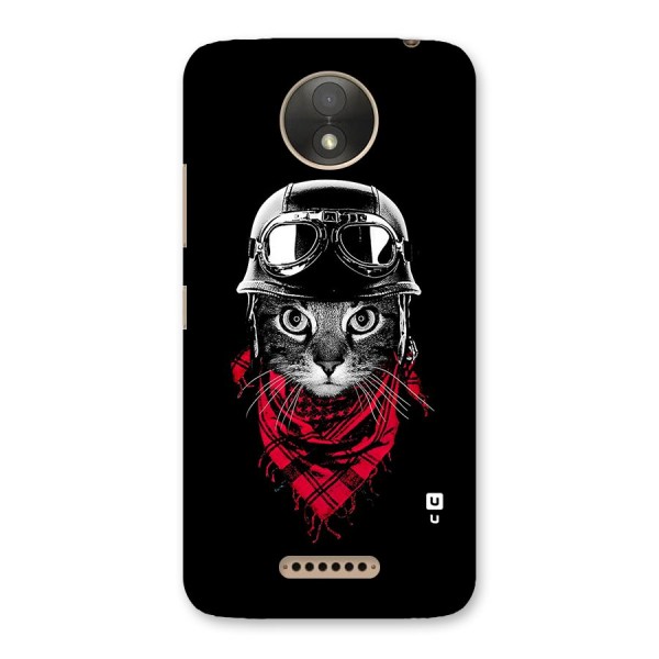 Cool Biker Cat Back Case for Moto C Plus