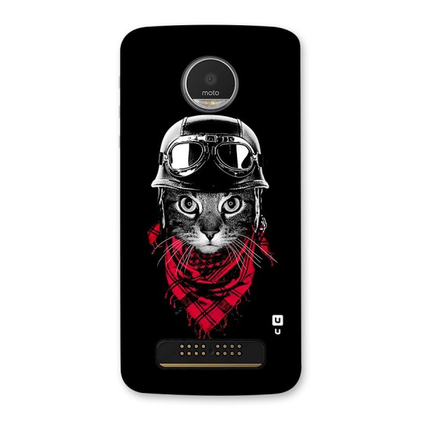 Cool Biker Cat Back Case for Moto Z Play