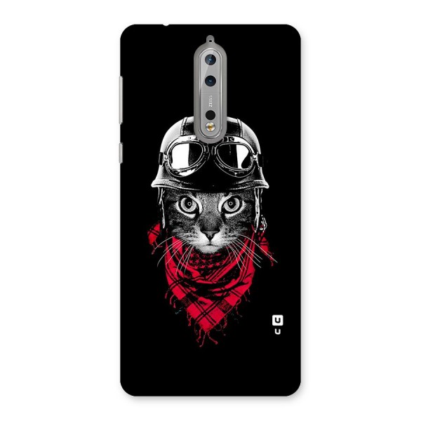 Cool Biker Cat Back Case for Nokia 8