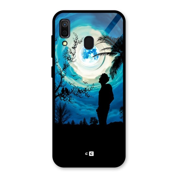 Cool Boy Under Sky Glass Back Case for Galaxy A30