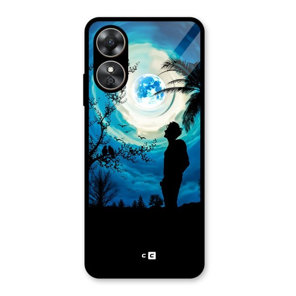 Cool Boy Under Sky Glass Back Case for Oppo A17