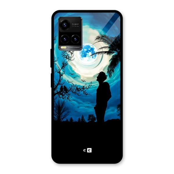 Cool Boy Under Sky Glass Back Case for Vivo Y21G