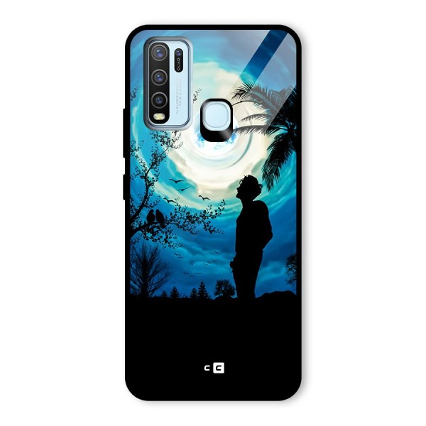 Cool Boy Under Sky Glass Back Case for Vivo Y30