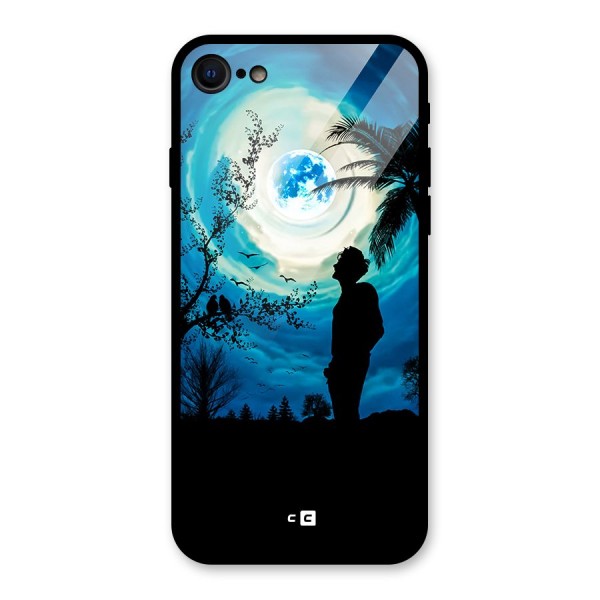 Cool Boy Under Sky Glass Back Case for iPhone 8