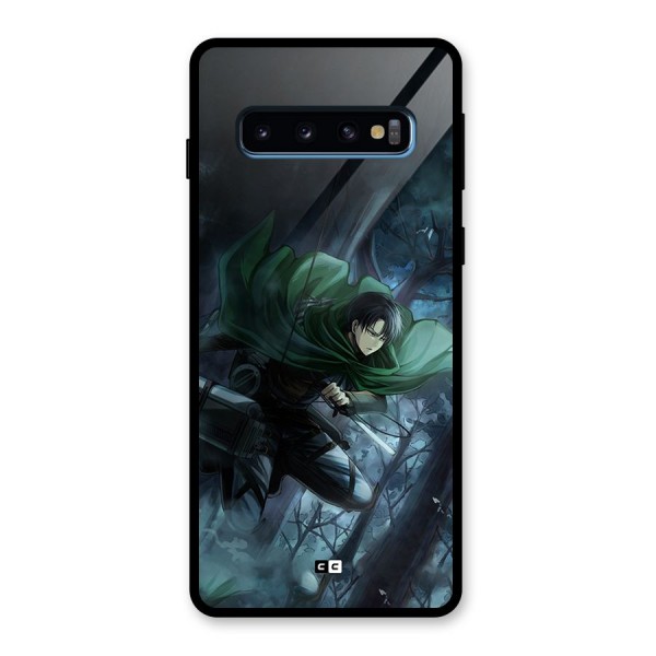 Cool Captain Levi Glass Back Case for Galaxy S10