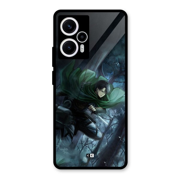 Cool Captain Levi Glass Back Case for Poco F5