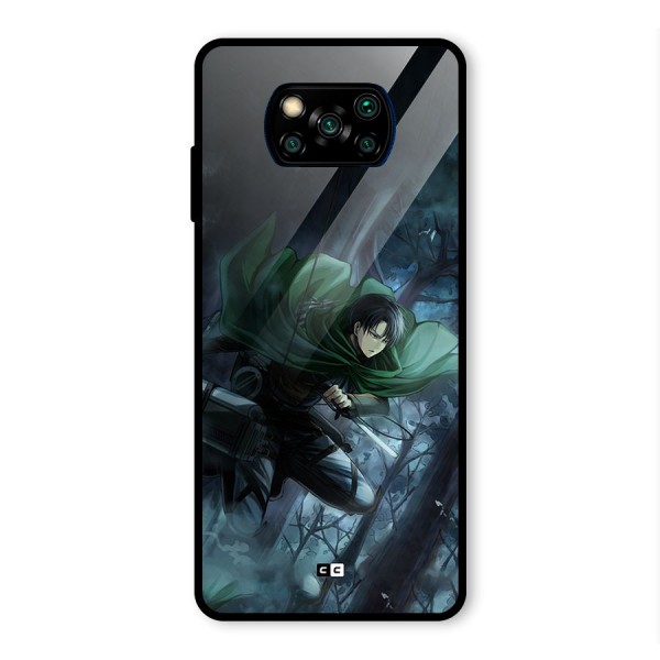 Cool Captain Levi Glass Back Case for Poco X3 Pro