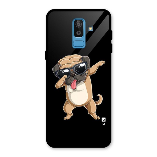 Cool Dab Dog Glass Back Case for Galaxy J8