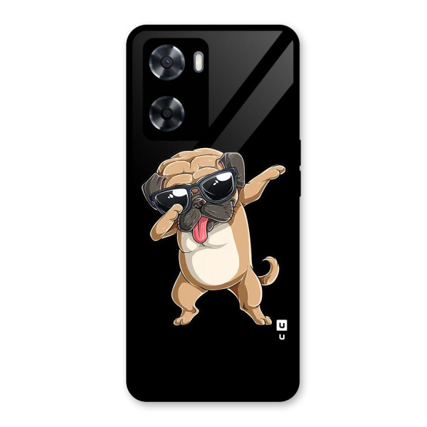 Cool Dab Dog Glass Back Case for Oppo A57 2022