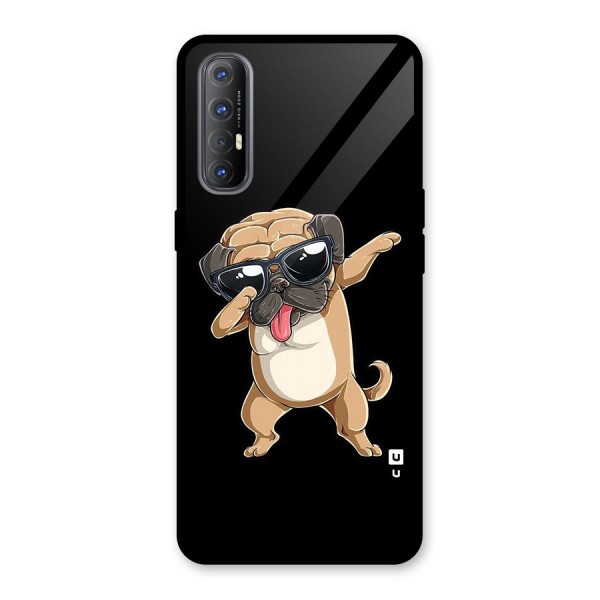 Cool Dab Dog Glass Back Case for Oppo Reno3 Pro