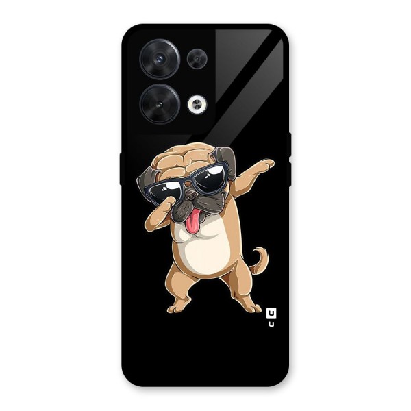 Cool Dab Dog Glass Back Case for Oppo Reno8 5G