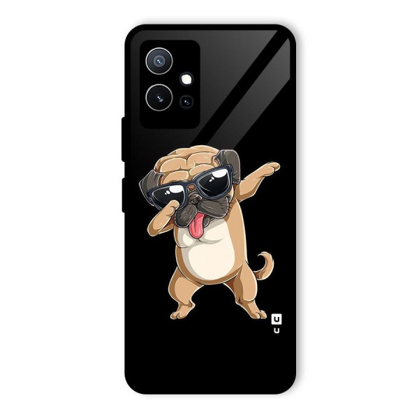 Cool Dab Dog Glass Back Case for Vivo T1 5G