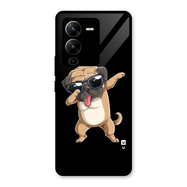 Cool Dab Dog Glass Back Case for Vivo V25 Pro