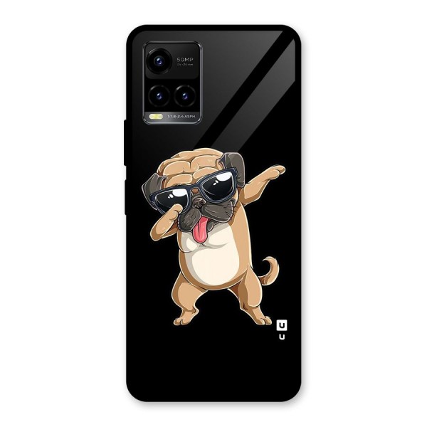 Cool Dab Dog Glass Back Case for Vivo Y21G