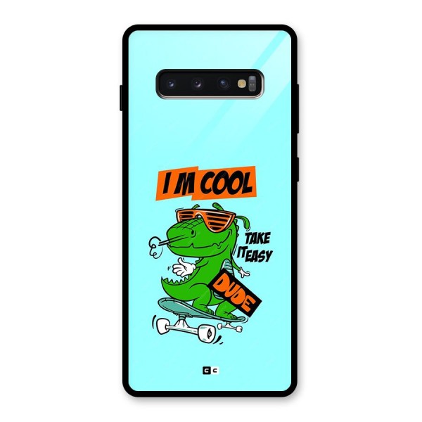 Cool Dude Glass Back Case for Galaxy S10 Plus