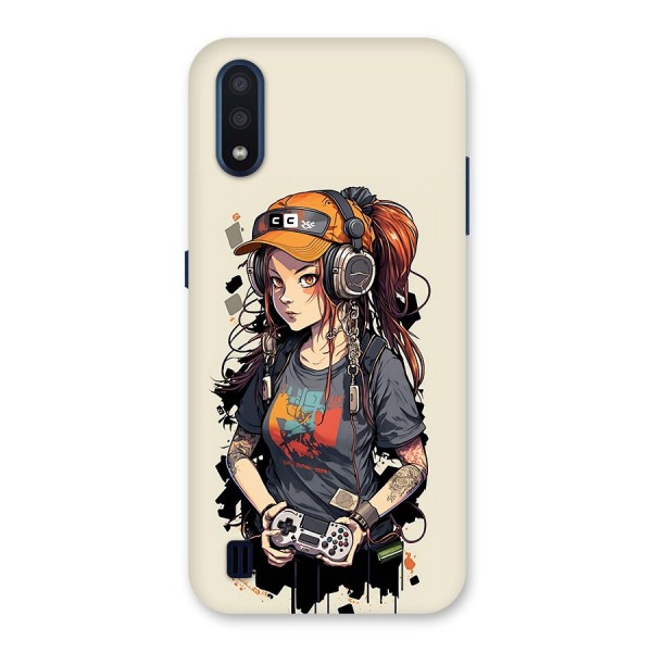 Cool Gamer Girl Back Case for Galaxy M01