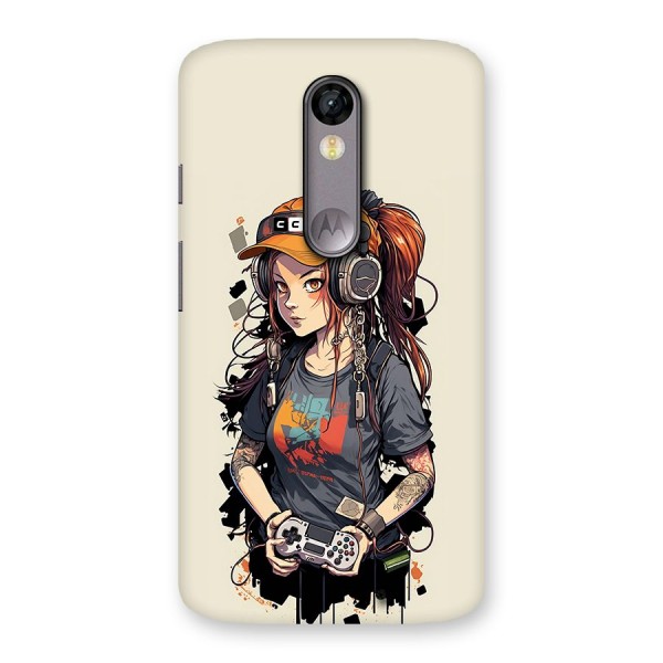 Cool Gamer Girl Back Case for Moto X Force